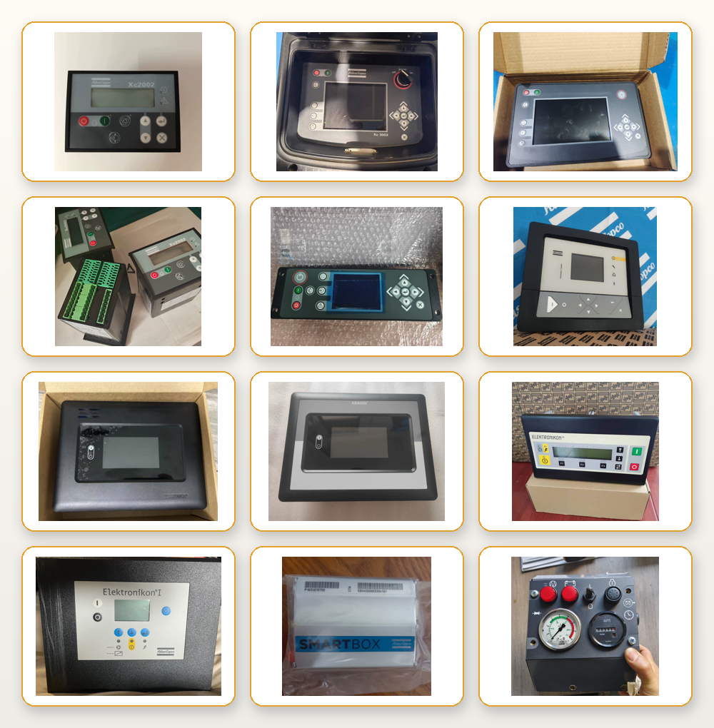 Genuine Atlas Copco compressor controllers — Xc2002, Xc2003, Xc3003, Xc4004 portable panels, Elektronikon Mk5 Graphic, Mk5S Touch and Elektronikon I/II controllers and modules