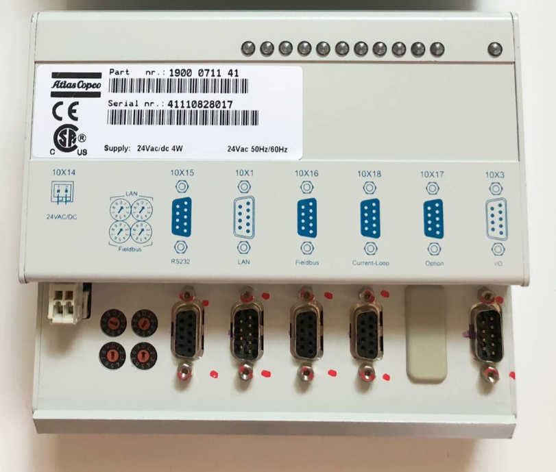 Genuine Communication Module for Atlas Copco Elektronikon Compressor 1900071141, front view, white background