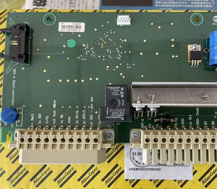 Genuine Elektronikon Mk5 Controller Board for Atlas Copco Air Compressor 1900100520, front view, white background