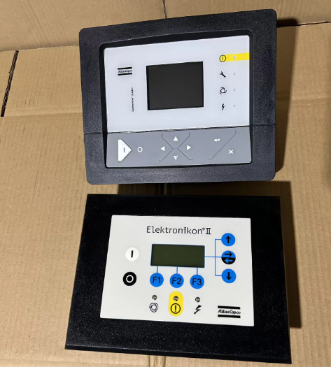 Genuine Elektronikon Mk5 Graphic Controller Panel for Atlas Copco Air Compressor GA37/GA55 1900520011, front view, white background