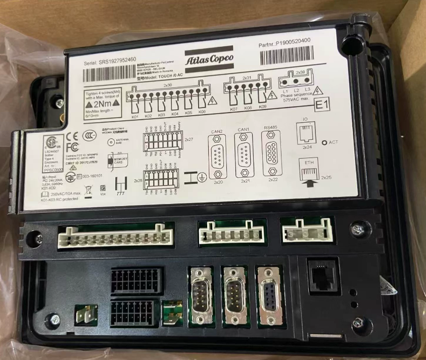Atlas Copco P1900520410 Elektronikon Mk5S Touch Controller Panel for Atlas Copco Air Compressor, detail view