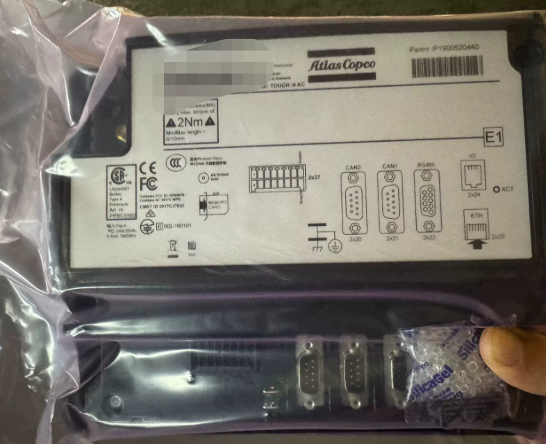 Genuine Elektronikon Mk5S Touch Controller Panel for Atlas Copco Air Compressor GA132 1900520440, front view, white background