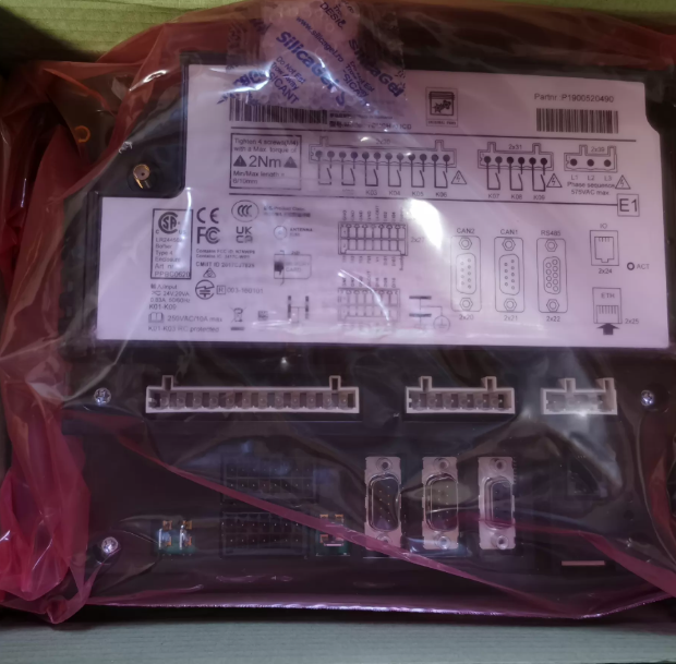 Genuine Elektronikon Mk5S Touch Controller Panel for Atlas Copco Air Compressor 1900520490, front view, white background