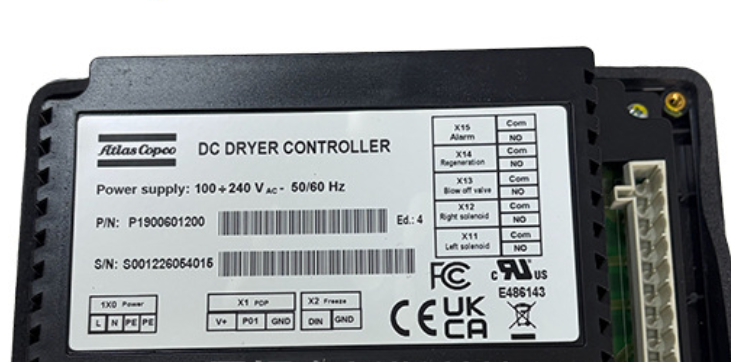Genuine Controller Panel for Atlas Copco Air Compressor CD25-260 1900601200, front view, white background